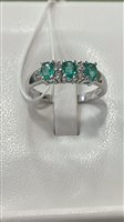 Anillo Floriddia Gioielli Mujer in Oro blanco Smeraldo 0.46 Ct 59216 ANELLO TRILOGY CON SMERALDO - 59216 ANELLO TRILOGY CON SMERALDO
